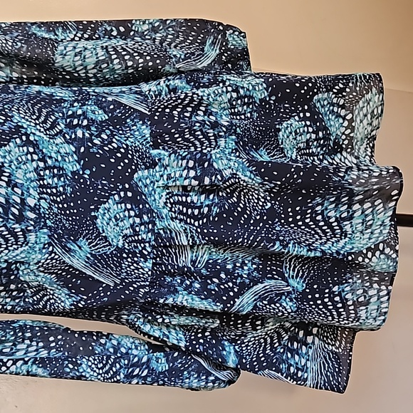 Cynthia Steffe Trapez Chiffon Long Sleeves High Neck Mini Dress size 0 - Picture 9 of 15